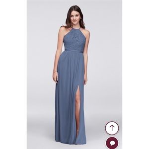 David’s bridal bridesmaid dress in steel blue 4